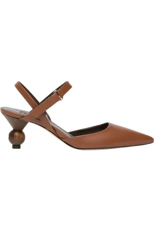 Max Mara Sko, Dame, Brun, 39 EU, Læder, Træhæl Lædersko Elegant Design