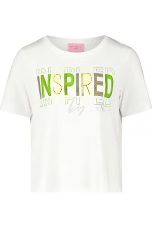 Betty Barclay Top, Dame, Hvid, S, Glitrende Basic T-shirt med Print