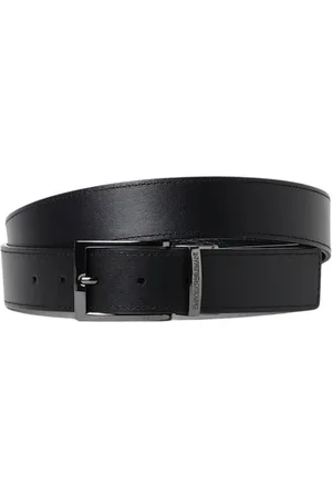 Emporio Armani Tilbehør, Herre, Blå, ONE SIZE, Læder, Blå Vendbar Læderbælte