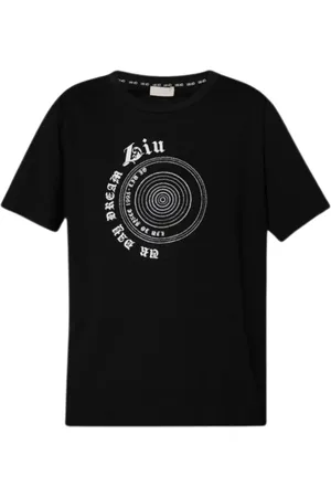 Liu Jo Top, Dame, Sort, XS, Bomuld, Logo Ædelsten T-shirt Kortærmet Sort