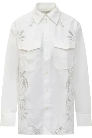 Marine Serre Bluser & Skjorter, Dame, Hvid, XS, Linned, Linned Tvillingelomme Skjorte
