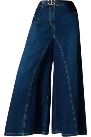 Twin-Set Jeans, Dame, Blå, W26, Bomuld, Mørkeblå Cropped Jeans
