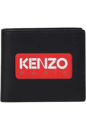 Kenzo Tilbehør, Herre, Sort, ONE SIZE, Læder, Sort læderpung til mænd