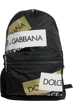 Dolce & Gabbana Taske, unisex, Sort, ONE SIZE, Uld, Sort Logo Tape Rygsæk Taske