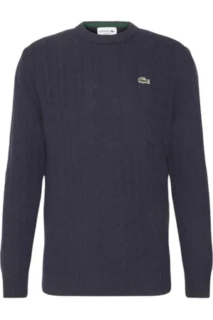 Lacoste Strik, Herre, Blå, XL, Uld, Navy Crew Neck Sweater