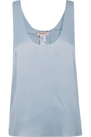 Twin-Set Top, Dame, Blå, M, Uld, Stilfuld Top til Kvinder