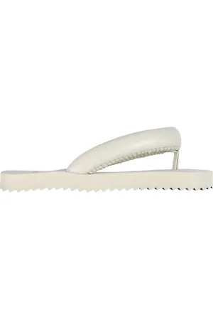 Yume Yume Sko, Dame, Hvid, 36 EU, Læder, Beige Polstret Sandaler Inspireret af Geta