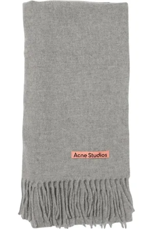 Acne Studios Tilbehør, Herre, Grå, ONE SIZE, Uld, Luksuriøst Uldtørklæde Sort