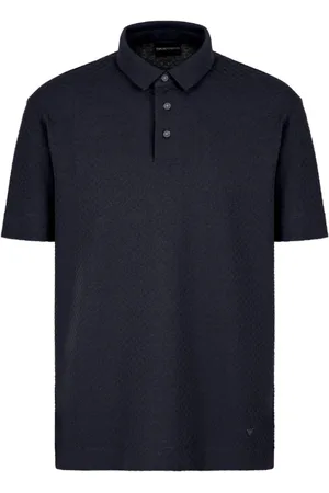 Emporio Armani Top, Herre, Blå, M, Bomuld, Klassisk Polo Skjorte Blå Regular Fit