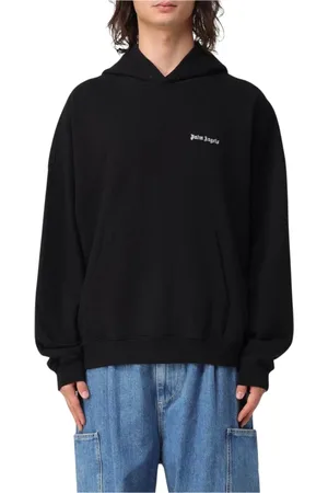 Palm Angels Sweathshirts & Hoodies, Herre, Sort, L, Bomuld, Klassisk Sort Hættetrøje