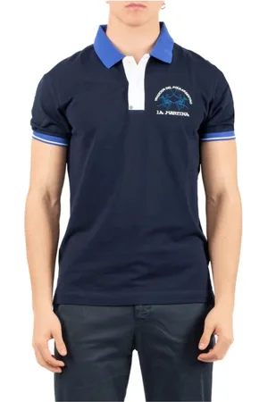La Martina Top, Herre, Blå, M, Uld, Stilfuld Polo Skjorte