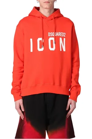 Dsquared2 Sweathshirts & Hoodies, Herre, Rød, M, Bomuld, Rød Bomuld Hoodie Elevate Casual Garderobe
