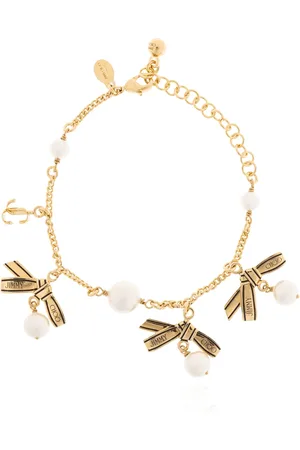 Jimmy Choo Tilbehør, Dame, Gul, ONE SIZE, Uld, Armbånd med charms