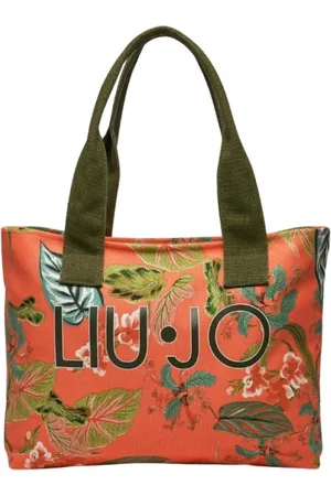 Liu Jo Taske, Dame, Flerfarvet, ONE SIZE, Blomstret Orange Taske med Lynlås Lukning