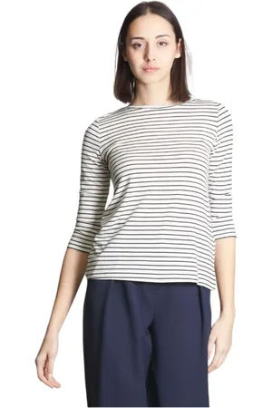 MARELLA Top, Dame, Blå, S, Blå Nat Stribet T-Shirt Scalo