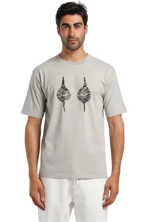 COVERT Top, Herre, Grå, XL, Bomuld, Trykt Crew Neck T-shirt