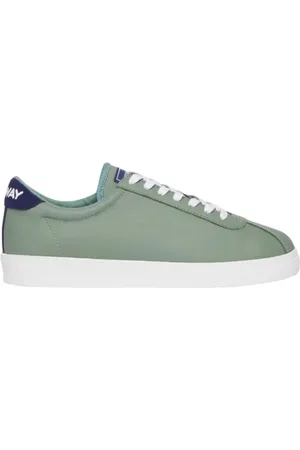 K-Way Sko, Herre, Grøn, 39 EU, Læder, Grøn og hvid læder sneakers