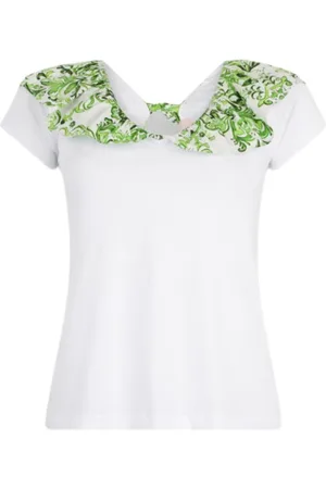 Liu Jo Top, Dame, Hvid, M, Bomuld, Moderne Bomuld V-Hals T-Shirt