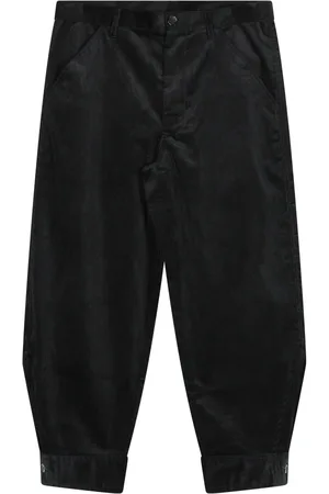 Comme des Garçons Bukser, Herre, Sort, S, Bomuld, Sort Corduroy Bukser med knaplukning