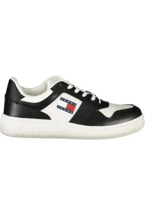 Tommy Hilfiger Sko, Dame, Sort, 41 EU, Polyester, Hvide polyester sneakers til kvinder