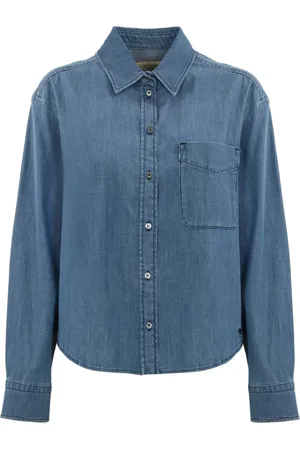 Max Mara Bluser & Skjorter, Dame, Blå, M, Denim, Denim Skjorte Clio Vintage Stil