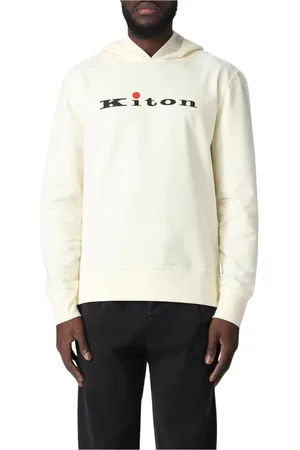 Kiton Sweathshirts & Hoodies, Herre, , XL, Logo Hoodie i Gul Creme