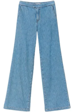 Twin-Set Jeans, Dame, Blå, W29, Denim, Straight Leg Denim Bukser