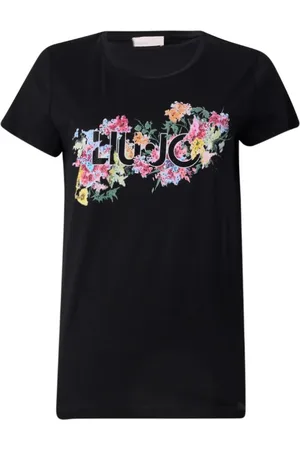 Liu Jo Top, Dame, Sort, M, Bomuld, Blomstret Bomuld T-shirt