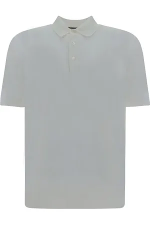 Ermenegildo Zegna Top, Herre, Hvid, 2XL, Bomuld, Klassisk Bomuldspolo med Monokrom Mønster