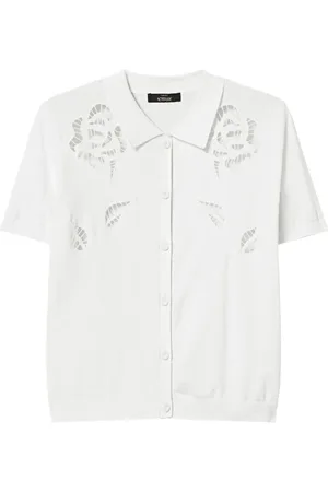 Twin-Set Bluser & Skjorter, Dame, Hvid, L, Hvid Klassisk Krave Skjorte Broderie Anglaise