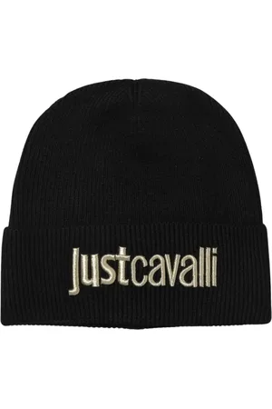 Roberto Cavalli Tilbehør, Herre, Sort, ONE SIZE, Uld, Sort Strik Hue Hat
