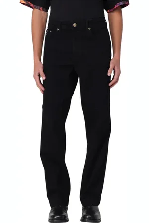 VERSACE Jeans, Herre, Sort, W36, Sort Slim-Fit Logo Bukser