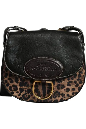 Dolce & Gabbana Taske, Dame, Flerfarvet, ONE SIZE, Uld, Leopard Læder Skuldertaske