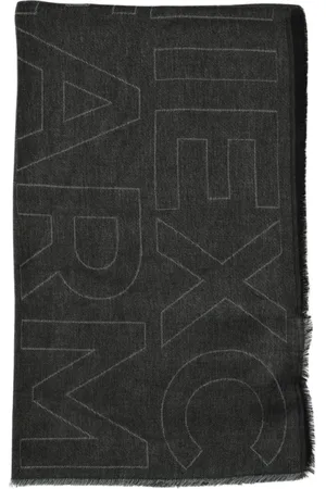 Armani Exchange Tilbehør, Herre, Sort, ONE SIZE, Minimalist Logo Vævet Vintersjal