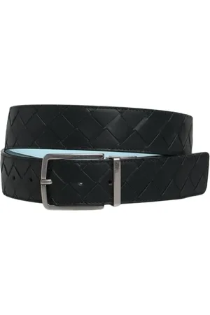 Bottega Veneta Tilbehør, Herre, Grøn, 90 CM, Læder, Grøn Flettet Læder Vendbar Bælte