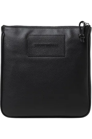Emporio Armani Taske, Herre, Sort, ONE SIZE, Læder, Sort læder lynlås pung