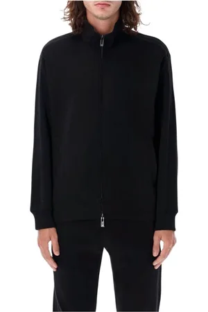 Emporio Armani Sweathshirts & Hoodies, Herre, Sort, L, Sort Zip-Up Track Jacket
