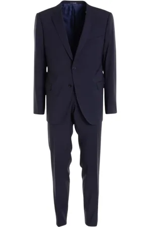 Emporio Armani Jakkesæt, Herre, Blå, S, Uld, Klassisk Navy Blå Ulddragt