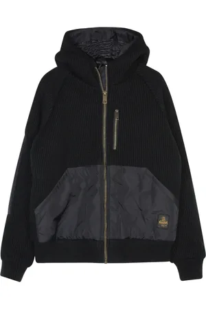 RefrigiWear Strik, Herre, Sort, XL, Uld, Sort hættet strikjakke