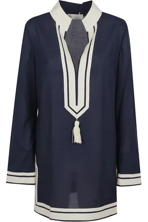 Tory Burch Bluser & Skjorter, Dame, Blå, M, Bomuld, Blå Skjorte Elegant Allround Chic Stil