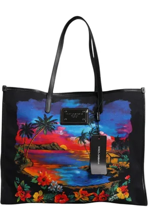 Dolce & Gabbana Taske, unisex, Flerfarvet, ONE SIZE, Bomuld, Grafisk Print Top Håndtag Tote Taske