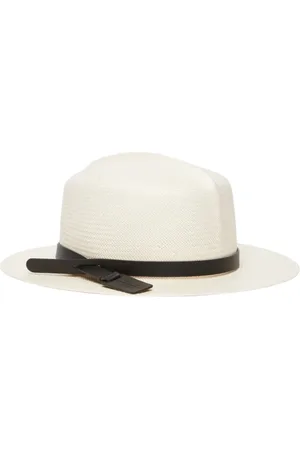 Max Mara Tilbehør, Dame, , 58 CM, Læder, Vævet sommerhat med læderrem