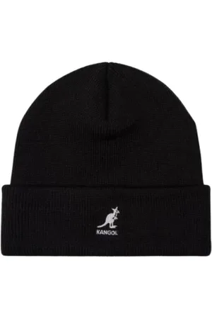 Kangol Tilbehør, Herre, Sort, ONE SIZE, Strikket Fold-Op Logo Beanie Sort