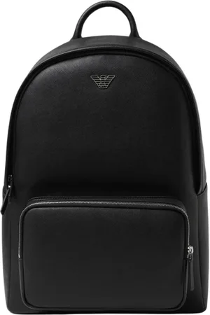 Emporio Armani Taske, Herre, Sort, ONE SIZE, Uld, Sort Stilfuld Læderrygsæk