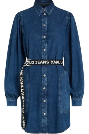 Karl Lagerfeld Kjole, Dame, Blå, M, Denim, Denim Kjole