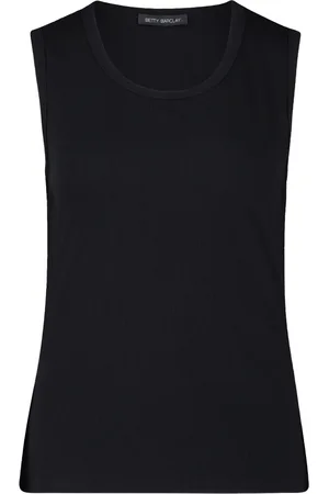 Betty Barclay Top, Dame, Sort, XL, Uld, Ribbet tanktop til sommeren