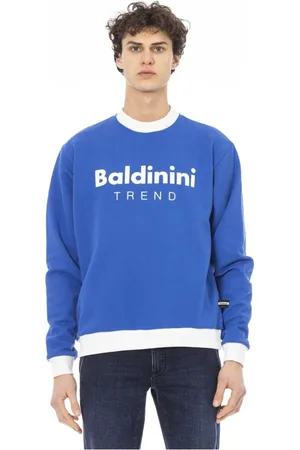 BALDININI Sweathshirts & Hoodies, Herre, Blå, 4XL, Uld, Tidløs langærmet sweatshirt