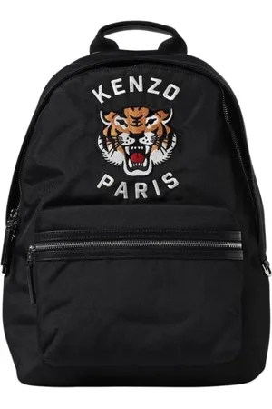 Kenzo Taske, Herre, Sort, ONE SIZE, Uld, Sort Tigerhoved Rygsæk