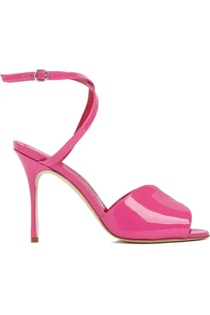 Manolo Blahnik Sko, Dame, Lyserød, 38 EU, Læder, Rosa & Lilla Patent Læder Sandaler