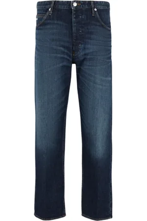 Emporio Armani Jeans, Herre, Blå, W33, Denim, Blå Denim 5-Lomme Straight Leg Jeans